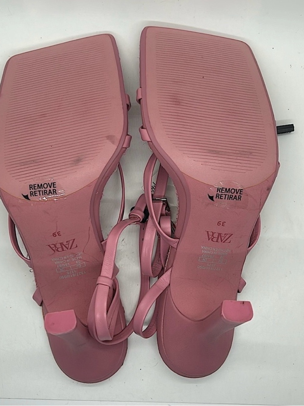 ZARA Mauve Strap Square-Toe Woven Sandals - Picture 5 of 5